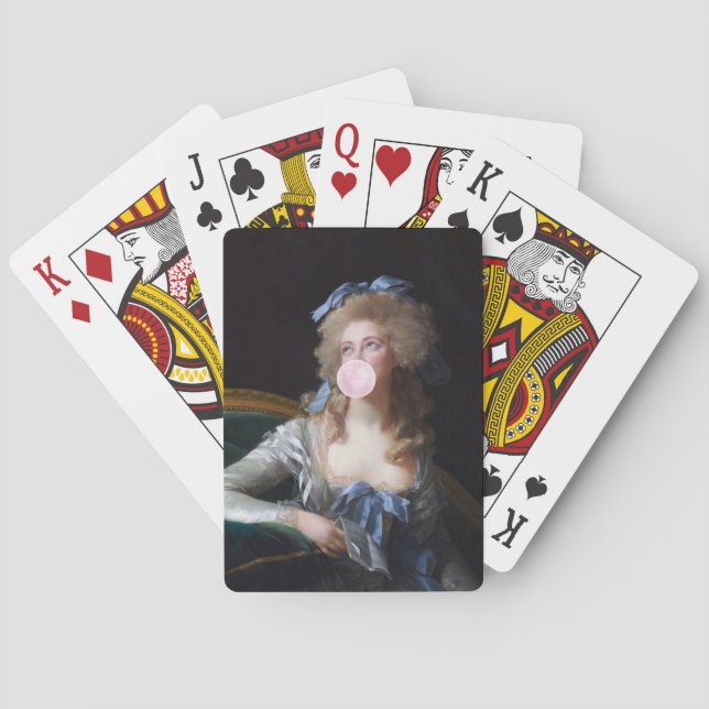 Demure with Pink Bubble Gum Playing Cards (Back)