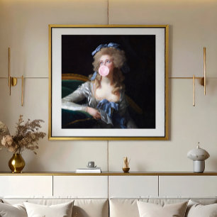 Demure with Pink Bubble Gum Poster