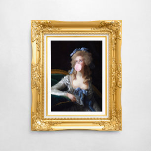 Demure with Pink Bubble Gum Poster