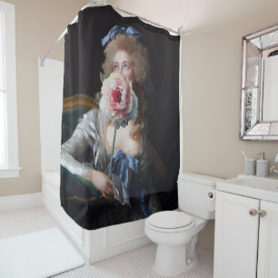 Demure with Pink Peony Shower Curtain
