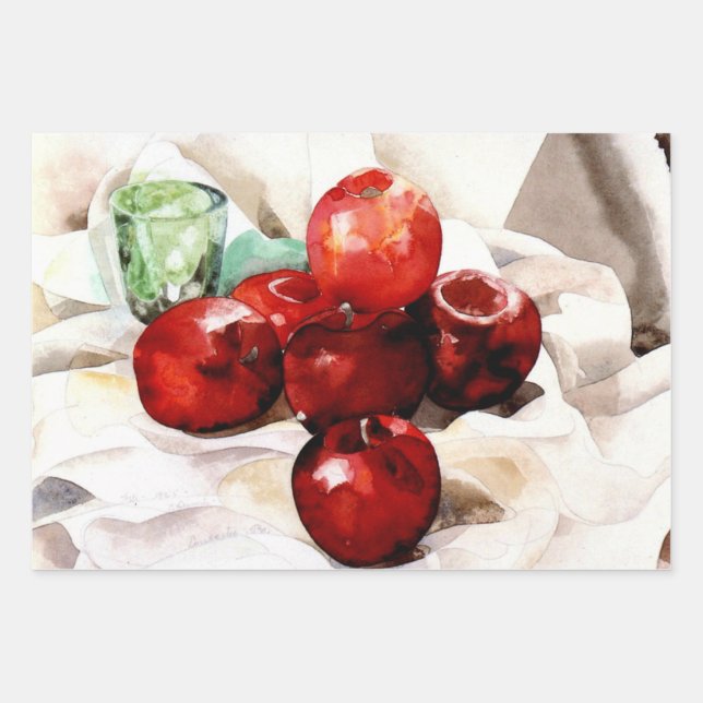 Demuth - Apples and Green Glass Wrapping Paper Sheet (Front)