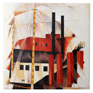 Demuth - Piano Mover's Holiday, fine art painting Ceramic Tile