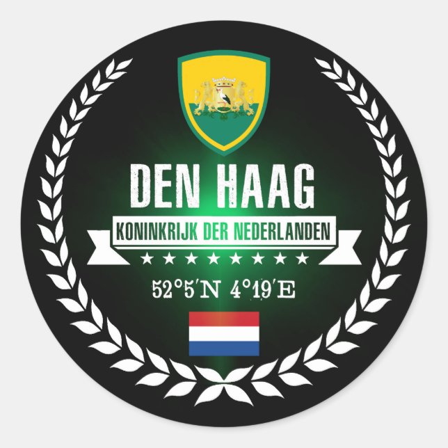 Den Haag Classic Round Sticker (Front)