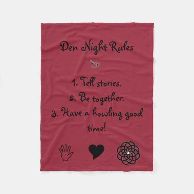 Den Night Rules Blanket (Front)