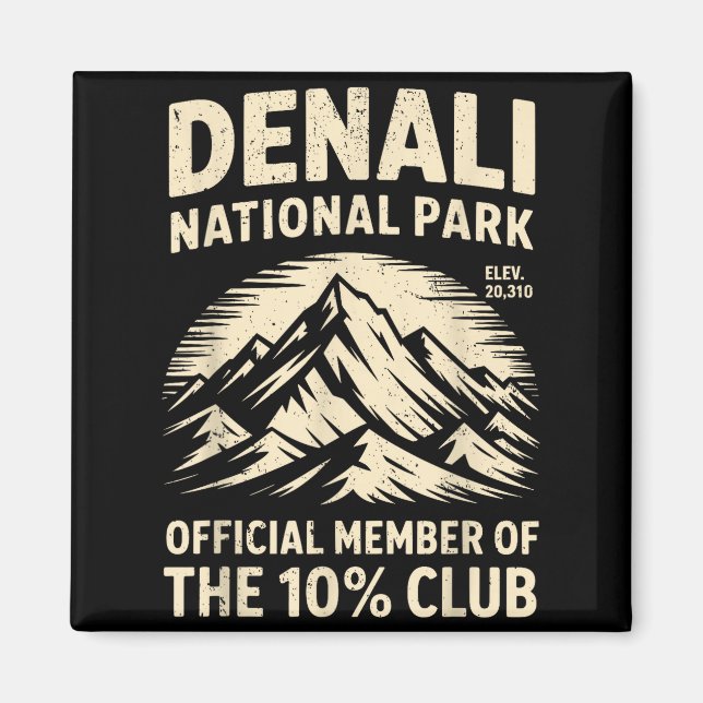 Denali 10 Percent Club Alaska National Park Hiking Magnet (Front)