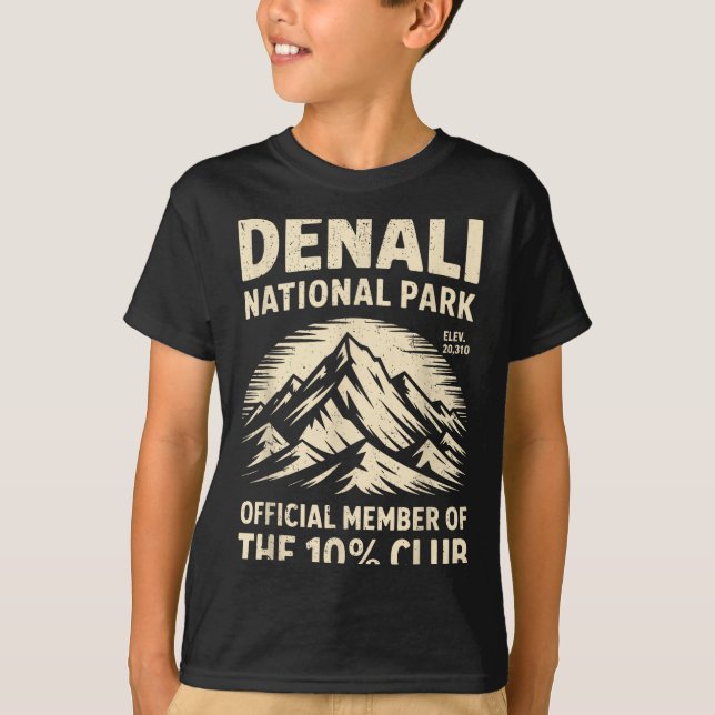 Denali 10 Percent Club Alaska National Park Hiking T-Shirt (Front)