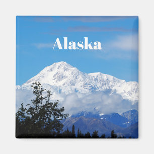 Denali Alaska Mountain Snow Photo Magnet