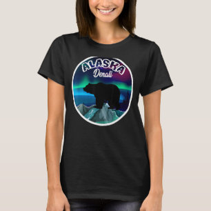 Denali Alaska Northern Lights Bear T-Shirt