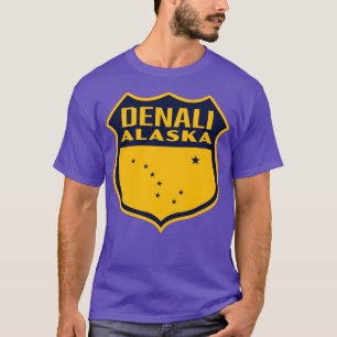 Denali Alaska Retro Shield Blue T-Shirt