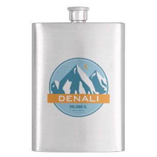 Denali Alaska Stars Moon Hip Flask