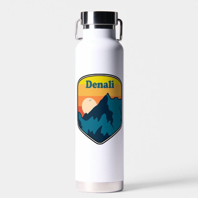 Denali Alaska Sunrise Water Bottle (Front)