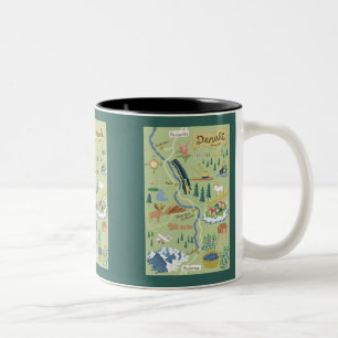 Denali Borough Map Two-Tone Mug