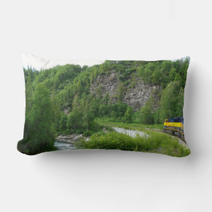 Denali Express Alaska Train Vacation Photography Lumbar Cushion