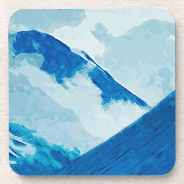 Denali in Clouds Abstract Impressionism Coaster (Front)