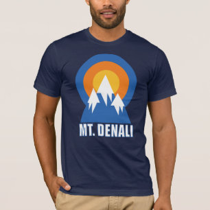 Denali Mountain Ski Sunset Retro T-Shirt