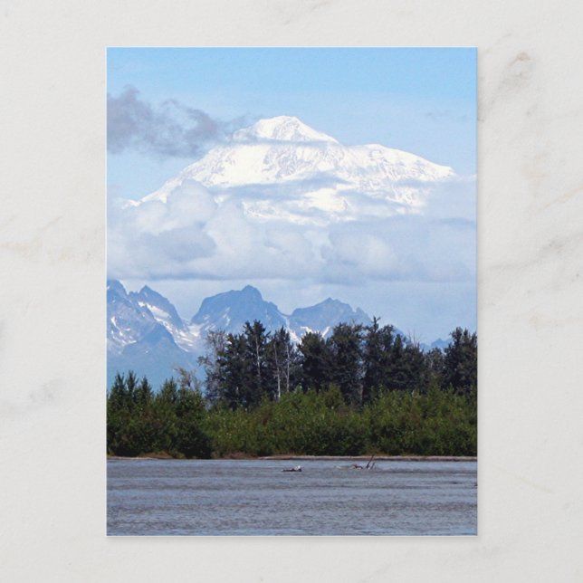 Denali, Mt McKinley, from river, Alaska, USA 1 Postcard (Front)