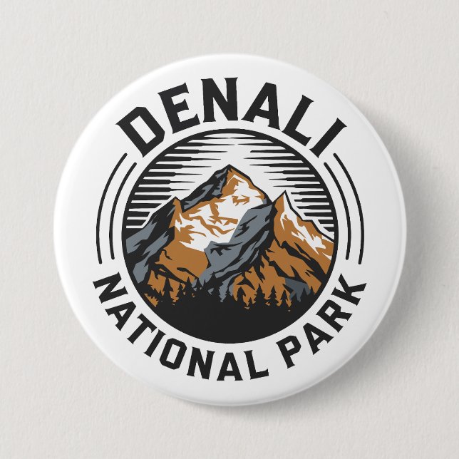 Denali National Park 7.5 Cm Round Badge (Front)