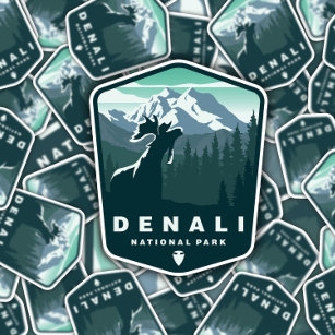 Denali National Park Alaska   Die-Cut Sticker