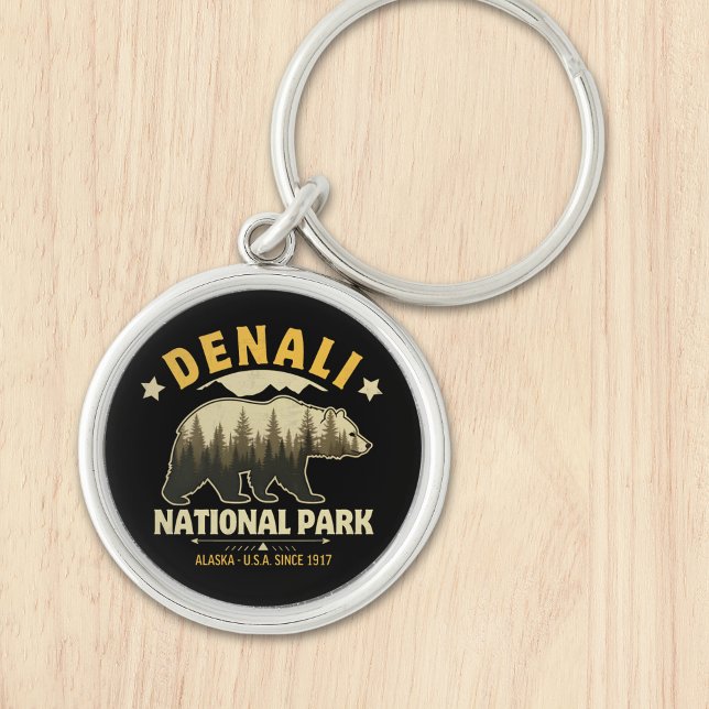 Denali National Park Alaska Forest Landscape Key Ring (Creator Uploaded)