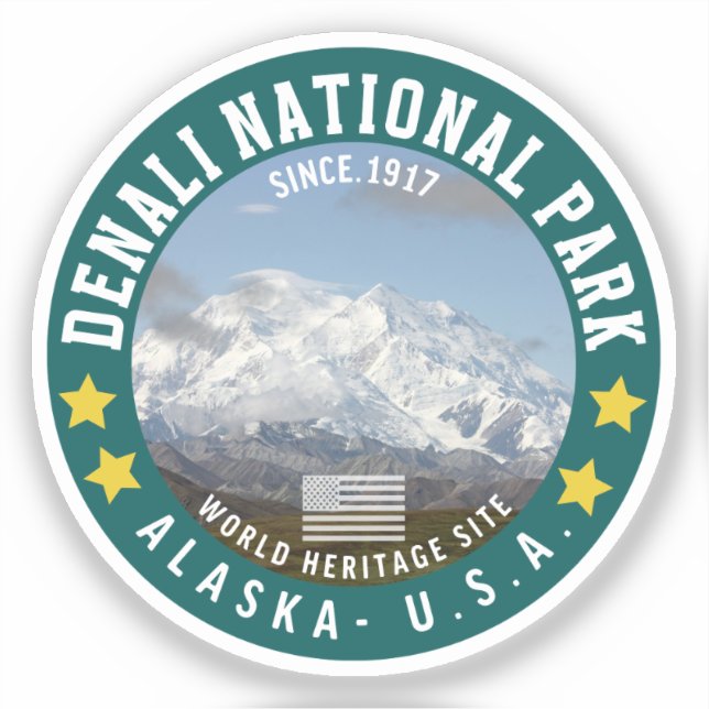 Denali National Park Alaska Forest Landscape view (Front)