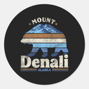 Denali National Park Alaska Hiking Camping Travel  Classic Round Sticker