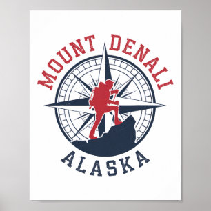 Denali National Park Alaska Hiking Camping Travel Poster
