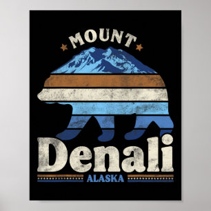Denali National Park Alaska Hiking Camping Travel Poster