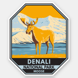 Denali National Park Alaska Moose Vintage