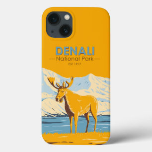 Denali National Park Alaska Moose Vintage iPhone 13 Case
