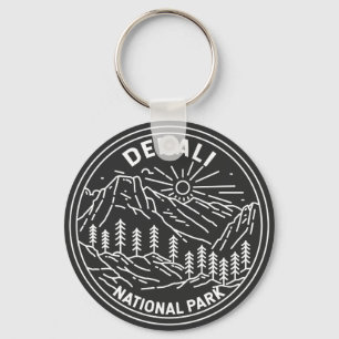 Denali National Park Alaska Mount Hunter Monoline  Key Ring