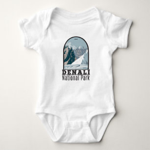 Denali National Park Alaska Mount Hunter Vintage Baby Bodysuit