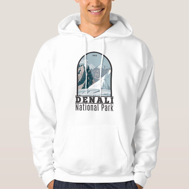 Denali National Park Alaska Mount Hunter Vintage Hoodie (Front)