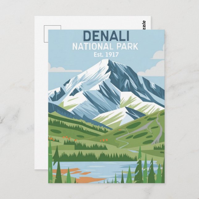 Denali National Park Alaska Mount Postcard (Front/Back)
