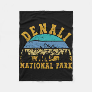 Denali National Park Alaska Mountain Nature Bear H Fleece Blanket