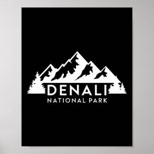 Denali National Park Alaska Souvenir Mountain Camp Poster