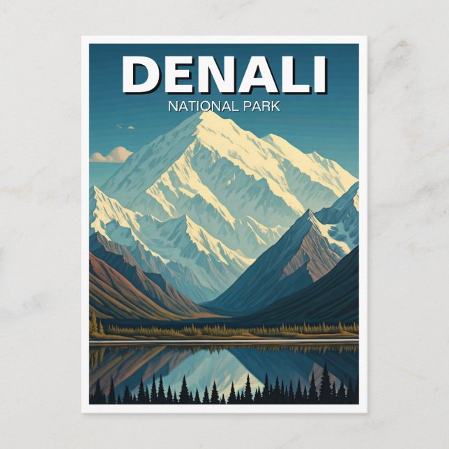 Denali National Park Alaska Travel Postcard (Front)