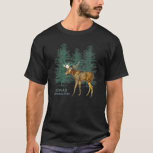 Denali National Park Alaska Usa Moose Trees T-Shirt