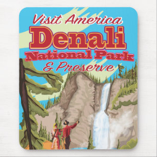 Denali National Park and Preserve Travel Poster Mouse Pad