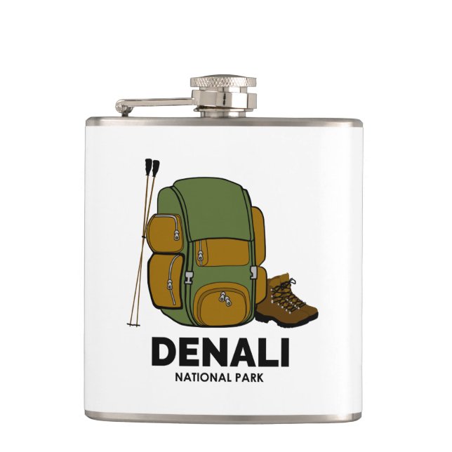 Denali National Park Backpack Hip Flask (Front)