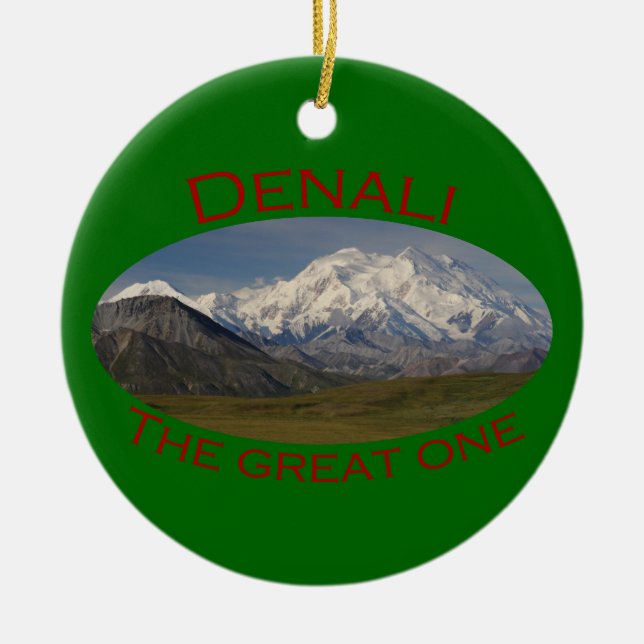 Denali National Park Ceramic Tree Decoration (Front)
