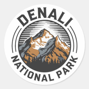 Denali National Park Classic Round Sticker