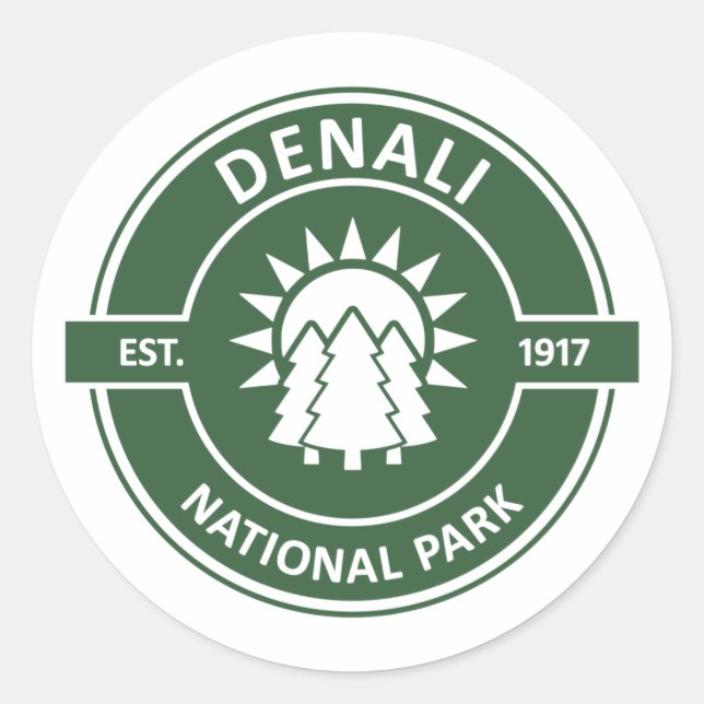 Denali National Park Classic Round Sticker (Front)