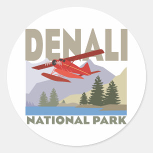 Denali National Park Classic Round Sticker