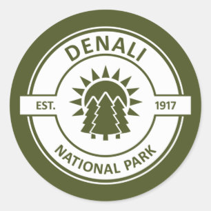 Denali National Park Classic Round Sticker