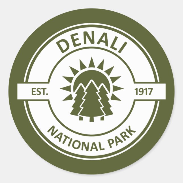 Denali National Park Classic Round Sticker (Front)