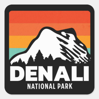 Denali National Park Cool Retro Vintage Gift  Square Sticker