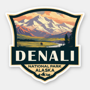 Denali National Park Illustration Travel Vintage