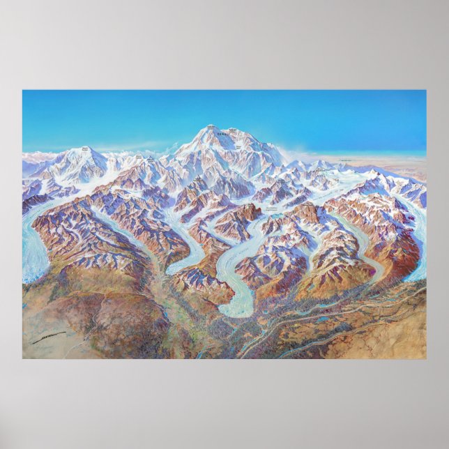 Denali National Park Landscape Painting Poster (Front)