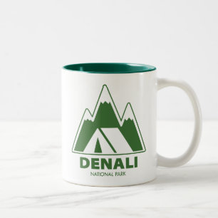 Denali National Park Mountains Camping Two-Tone Coffee Mug