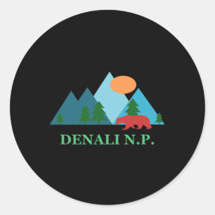 Denali National Park Nature Scene Vacation Souveni Classic Round Sticker
